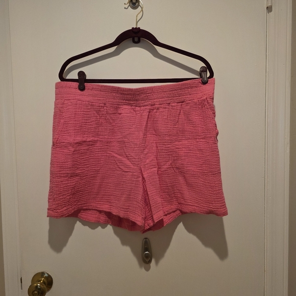 EUC- BELLE BY KIM GRAVEL GAUZE SHORTS-  Pink or SAND Bar (size Large) - Picture 3 of 4